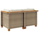 vidaXL Canapés d'angle de jardin et coussins 2Pièces beige résine tressée