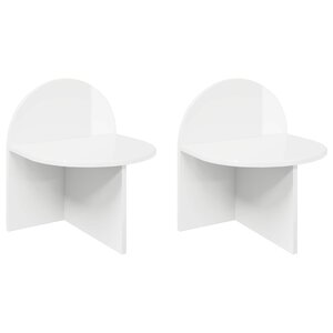 vidaXL Table de chevet 2 Pièces Blanc brillant 40 x 35 5 x 45 5 cm