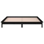 vidaXL Cadre de lit à LED noir 140x190 cm bois massif