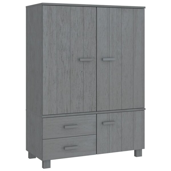 vidaXL Garde-robe HAMAR Gris foncé 99x45x137 cm Bois massif de pin