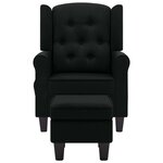 vidaXL Fauteuil de massage avec repose-pied Noir Tissu