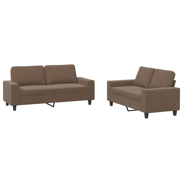 vidaXL Ensemble de canapés 2 Pièces marron tissu