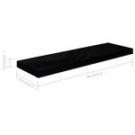 vidaXL Étagère murale flottante 2 Pièces Noir brillant 80x23 5x3 8 cm MDF