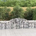 vidaXL Paniers à gabions arqués 2 Pièces 300x50x60/80 cm fer galvanisé