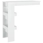 vidaXL Table bar mural Blanc Brillant 102x45x103 5cm Bois d'ingénierie