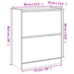 vidaXL Armoire à chaussures chêne fumé 80x34x96 5 cm bois d'ingénierie