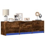 vidaXL Meuble TV Chêne fumé 140 x 34 x 40 cm Bois d'ingénierie