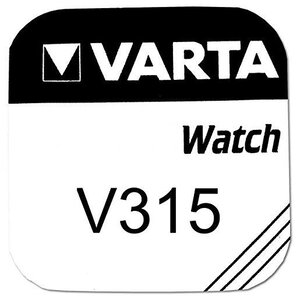 Pile oxyde argent pour montres V315 (SR67) 1,55 Volt VARTA