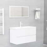 vidaXL Ensemble de meubles salle de bain 2 Pièces blanc bois d'ingénierie