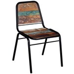 Vidaxl chaises à manger lot de 4 bois de récupération solide