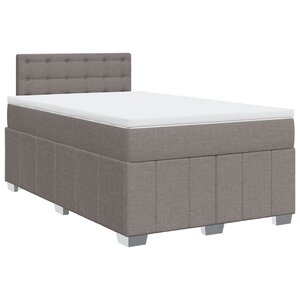 vidaXL Sommier à lattes de lit avec matelas taupe 120x190 cm tissu