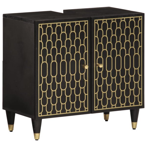 vidaXL Armoire lavabo de salle de bain bois massif de manguier