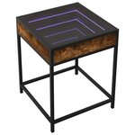 vidaXL Table basse avec LED Infinity chêne fumé 40x40x51 cm