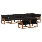 vidaXL Ensemble de canapés d'extérieur 8 Pièces Naturel et Noir