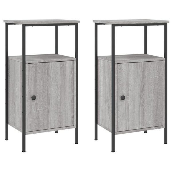 vidaXL Tables de chevet 2 Pièces sonoma gris 41x31x80cm bois d'ingénierie