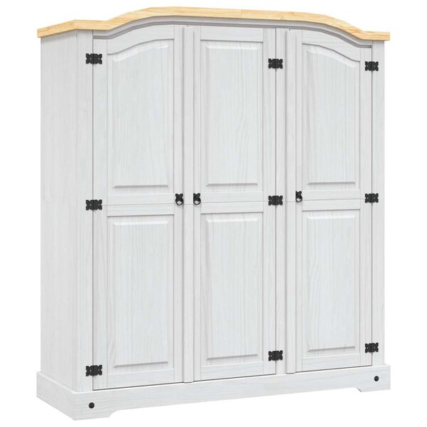 vidaXL Garde-robe avec 3 portes Gamme Corona pin mexicain Blanc