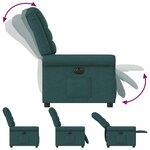 vidaXL Fauteuil inclinable électrique Vert foncé Tissu