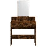 vidaXL Coiffeuse avec miroir chêne fumé 80x41x144 5 cm