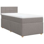 vidaXL Sommier à lattes de lit avec matelas Taupe 80x200 cm Tissu