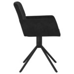 vidaXL Chaises pivotantes à manger lot de 2 Noir Velours