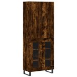 vidaXL Buffet haut Chêne fumé 69 5x34x180 cm Bois d'ingénierie