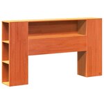 vidaXL Lit bibliothèque sans matelas cire marron 160x200 cm pin massif