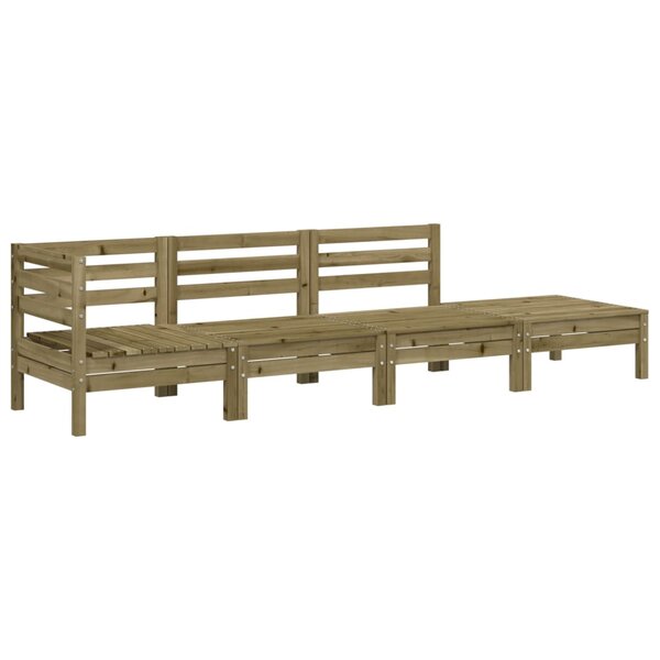 vidaXL Canapé de jardin 4 places bois de pin imprégné