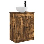vidaXL Meuble de salle de bain avec évier Chêne fumé 54 x 35 x 83 cm