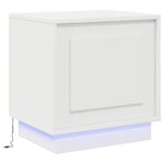 vidaXL Table de chevet avec lumières LED blanche 44x34 5x45 cm