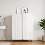 vidaXL Buffet Blanc brillant 66 x 34 5 x 92 cm Bois d'ingénierie