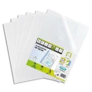 Sachet de 10 pochettes coins STUDENT PP 12/100ème A4 incolore OXFORD