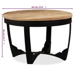 vidaXL Table basse bois de manguier brut 60x40 cm