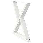 vidaXL Pieds de table à manger 2 pièces Blanc 80 x (72-73 3) cm Acier