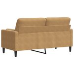 vidaXL Canapé 2 places avec oreillers décoratifs brun 140 cm velours