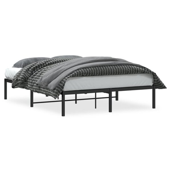 vidaXL Cadre de lit métal noir 140x200 cm