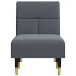 vidaXL Chaise longue gris foncé velours