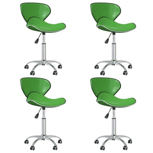 vidaXL Chaises pivotantes à manger lot de 4 vert similicuir