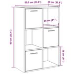 vidaXL Bibliothèque vieux bois 60 5x30x90 cm bois d'ingénierie