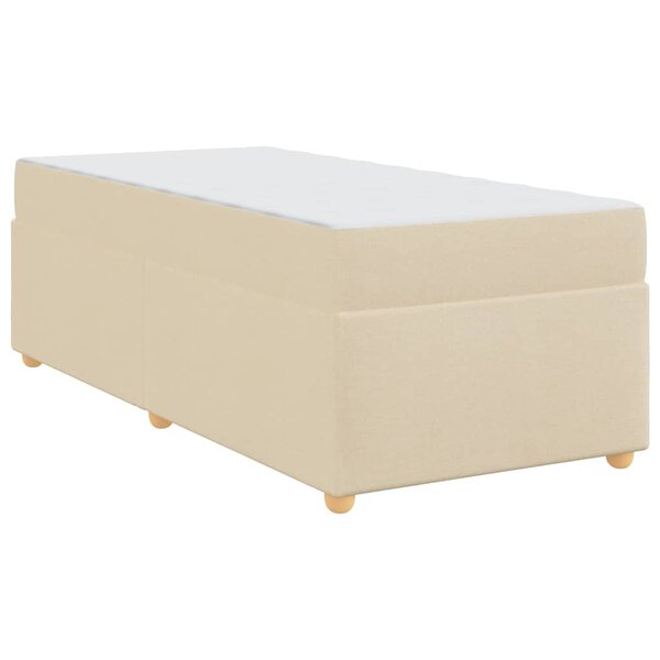 vidaXL Cadre de lit avec matelas Crème 90 x 200 cm tissu