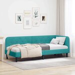vidaXL Cadre de lit d'angle Turquoise 80 x 200 cm Velours