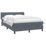 vidaXL Sommier à lattes de lit et matelas gris foncé 160x210cm velours