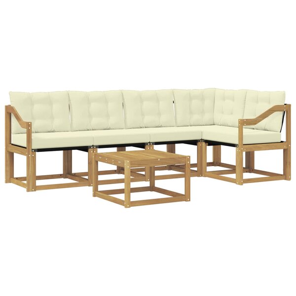 vidaXL Ensemble de canapés d'extérieur 6 Pièces Blanc et crème