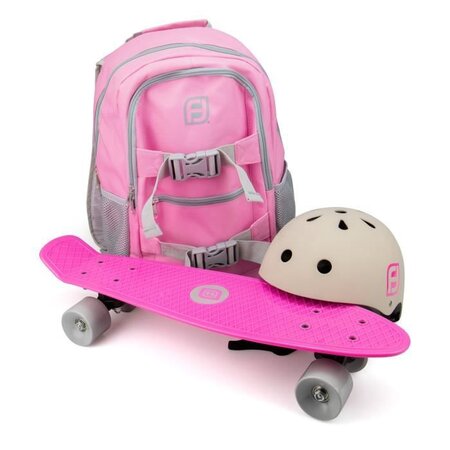 FUNBEE Skate 22 avec sac a dos + casque bol Rose