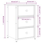 vidaXL Table de chevet chêne fumé 40x36x60 cm bois d'ingénierie