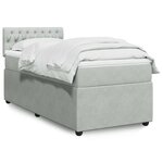 vidaXL Sommier à lattes de lit et matelas Gris clair 80x200 cm Velours