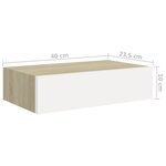 vidaXL Étagères à tiroir murales 2 Pièces Chêne et blanc 40x23 5x10cm MDF