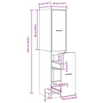 vidaXL Armoire apothicaire sonoma gris 30x41x144 5cm bois d'ingénierie