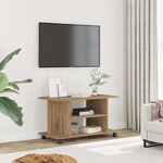 vidaXL Meuble TV roulettes chêne artisanal 80x40x45 cm bois ingénierie