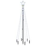 vidaXL Sapin de Noël avec piquet Blanc froid 108 LED 180 cm