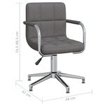 vidaXL Chaise pivotante de salle à manger Gris foncé Tissu